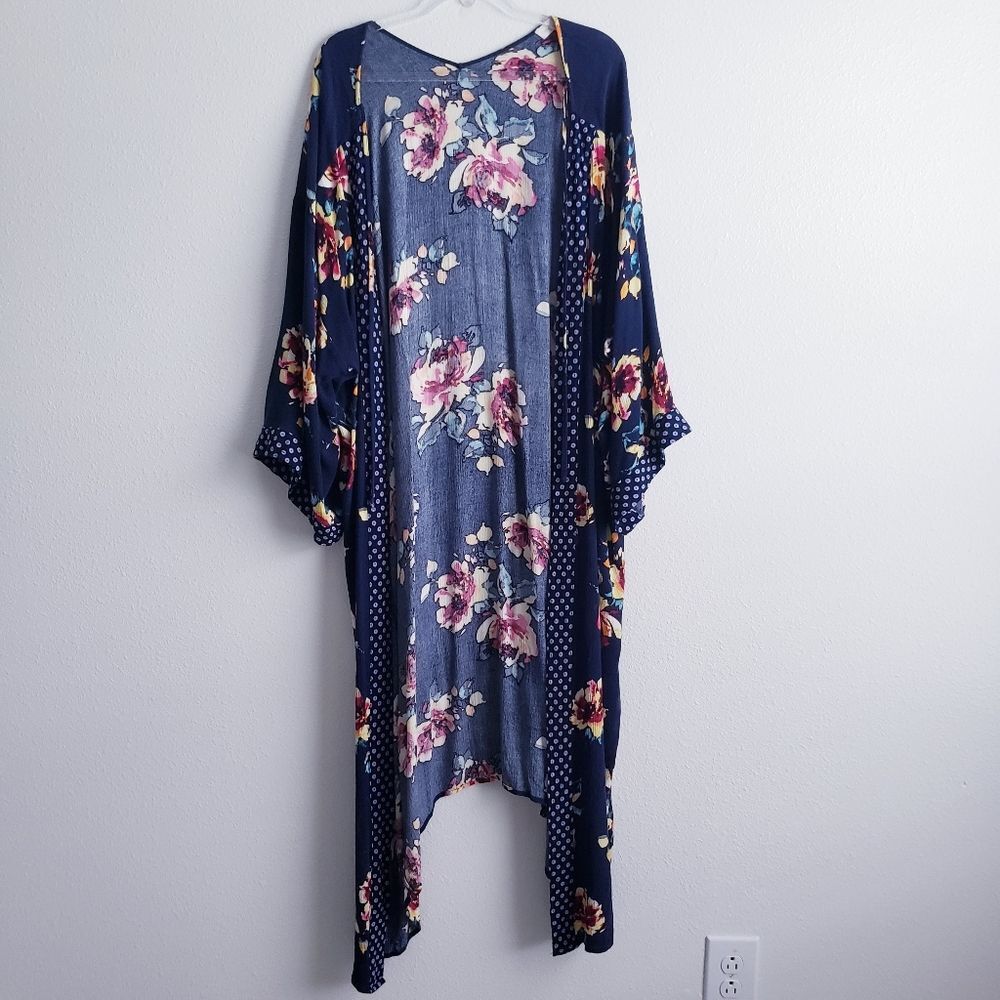 Band Of Gypsies Floral Long Duster Cardigan